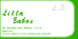 lilla babos business card